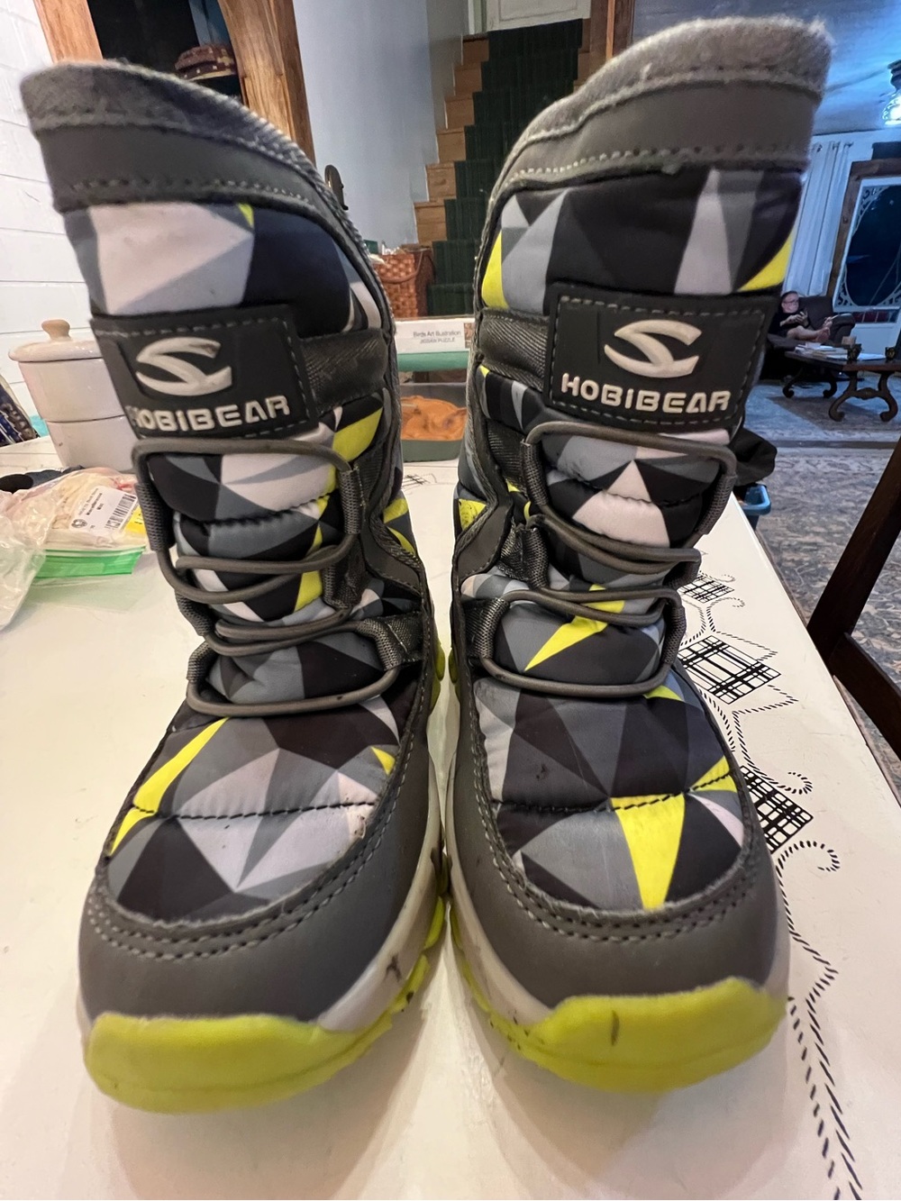 Hobibear Boys Ski Boots Size 9 Toddler Snow Black Lined‎ Waterproof Youth Kids